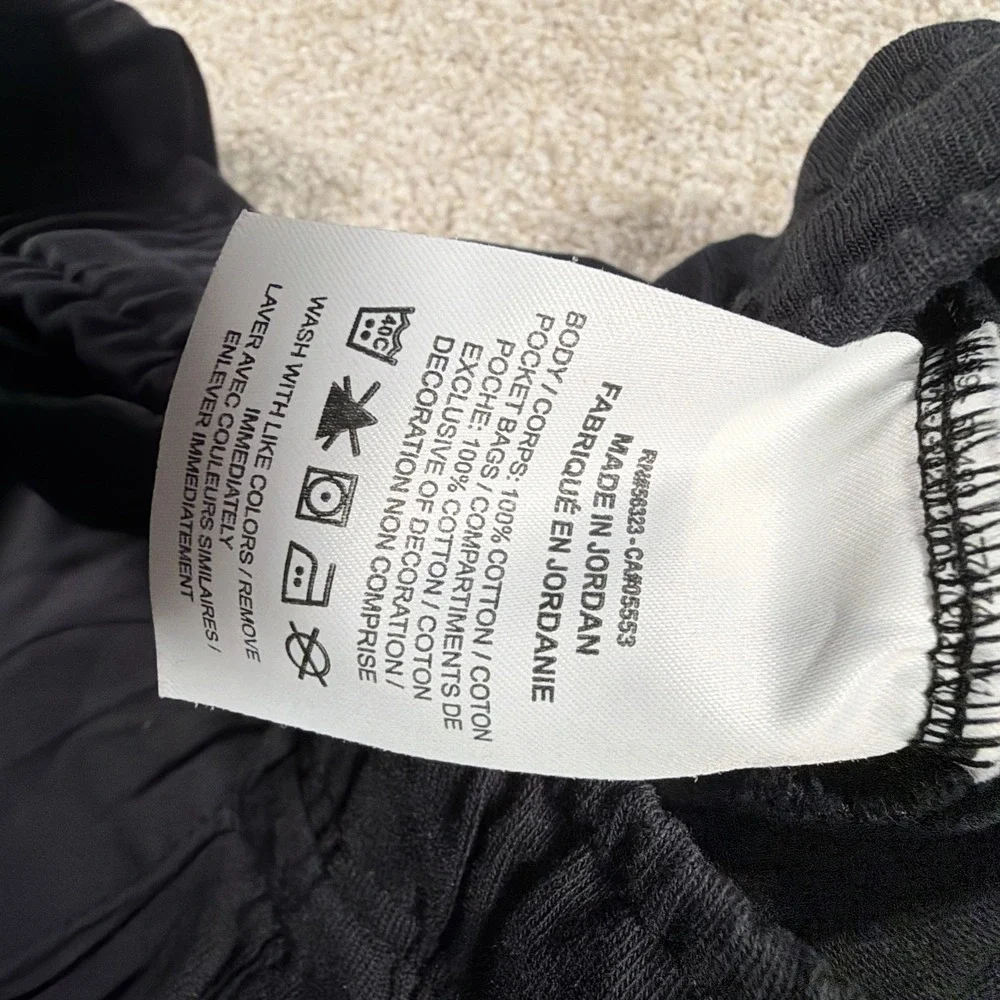 Nike Mens Jogger Sweatpants Medium Black Cotton Swoosh‎ Activewear Gym READ